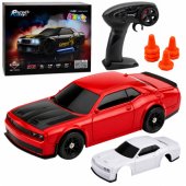 RC driftinis sportinis automobilis su keičiamu kėbulu, 4WD, raudonas, 1:43