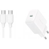 JR-TCF20 USB-C PD 20W + USB-C 1m White
