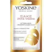 Yoskine Geisha Mask Sake auksinė veido kaukė S.O.S. lifting