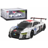Automobilis R/ C 1:24 nuotoliniu būdu valdomas sportinis AUDI R8 LMS, baltas ir juodas