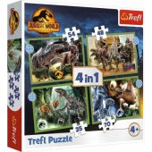 Trefl PUZZLE 4in1 TREFL Fearful Dinosaurs PUD