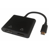 USBC-HDDP USB-C HDMI DP juodas