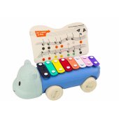 Hippopotamus Cymbals On Wheels Instrument For Children Colorful Educat