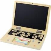 Wooden Blackboard Laptop Chalk