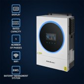Qoltec 53873 hibridinis autonominis saulės inverteris 6 kVA | 6 kW | 120 A | MPPT |