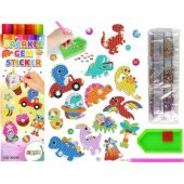 LeanToys deimantinio siuvinėjimo lipdukų rinkinys, dinozaurų mozaika