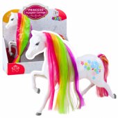 Figurine Large Fairytale Horse Rainbow Mane Colorful Decorations White