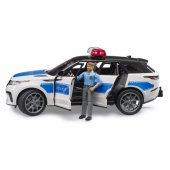 Range Rover Velar policijos automobilis su policijos pareigūnu, modelis ve