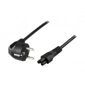 Power cable angled CEE 7/ 7 C5 2m Black